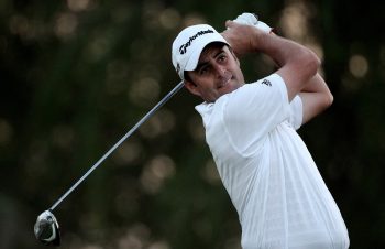 Richard Bland tees off during the first round of the 2021 Abu Dhabi Golf Championship