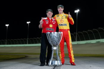 NASCAR driver Joey Logano and crew chief Todd Gordon