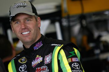 Jeremy Mayfield in the garage before a 2009 practice.