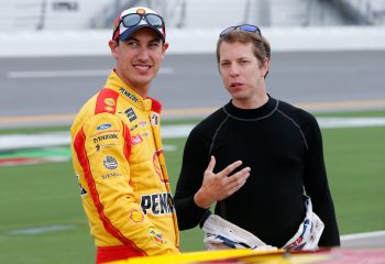 Joey Logano and Brad Keselowski talk before race