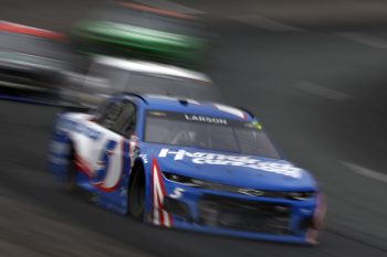 Kyle Larson, driver of the No. 5 Hendrick Motorsports Chevy, drives during the NASCAR Cup Series Foxwoods Resort Casino 301 at New Hampshire Motor Speedway on July 18, 2021.