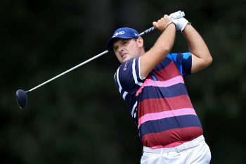 Patrick Reed plays his shot from the fifth tee during the first round of the FedEx St. Jude Invitational at TPC Southwind on Aug. 5, 2021, in Memphis.