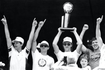 Danny Ainge, Rick Carlisle, Larry Bird and Bill Walton.