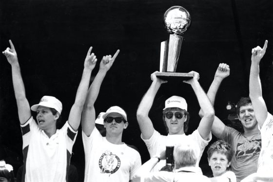 Danny Ainge, Rick Carlisle, Larry Bird and Bill Walton.