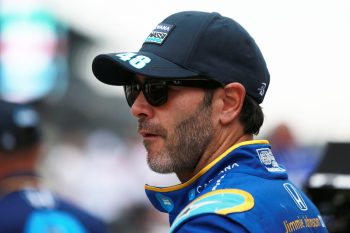 Jimmie Johnson prepares to drive during practice for the NTT IndyCar Series Big Machine Spiked Coolers Grand Prix at Indianapolis Motor Speedway on Aug. 13, 2021.