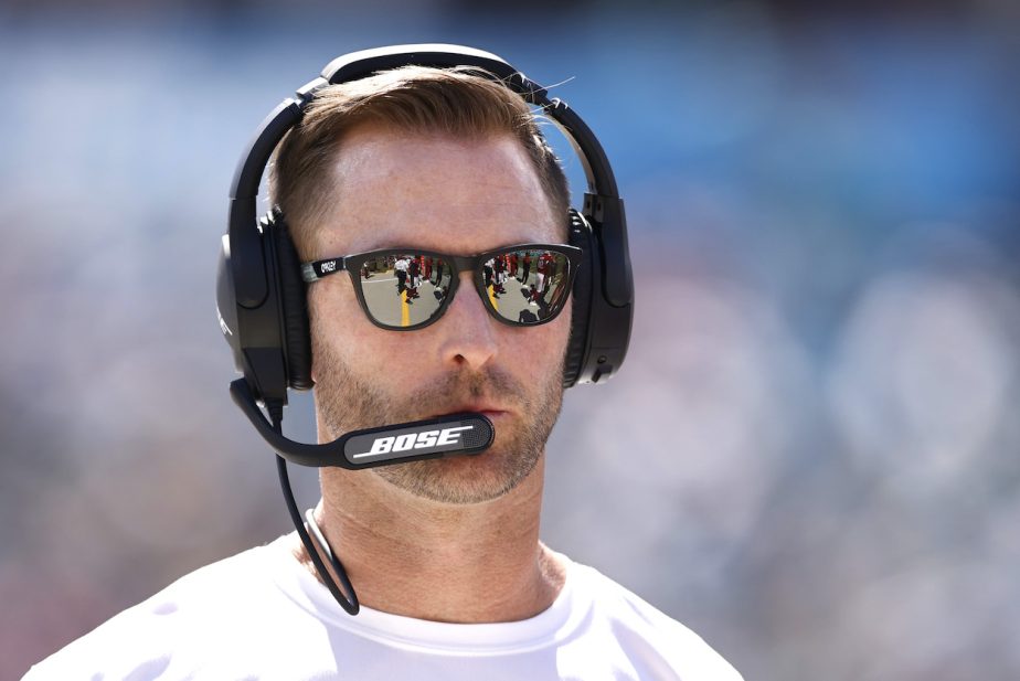 Head coach Kliff Kingsbury of the Arizona Cardinals looks on during the second quarter in the game against the Jacksonville Jaguars at TIAA Bank Field on September 26, 2021 in Jacksonville, Florida.