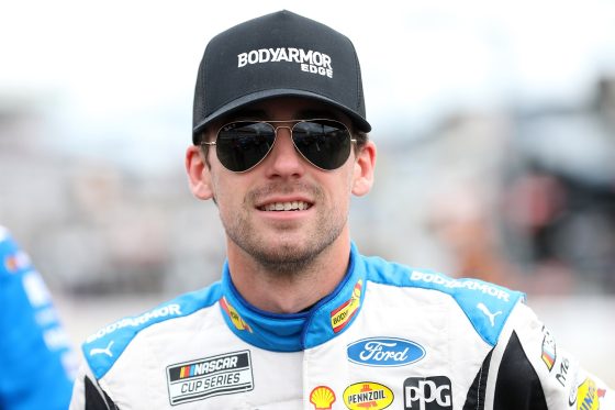 Ryan Blaney waits on the grid during qualifying for the NASCAR Cup Series Coca-Cola 600 at Charlotte Motor Speedway on May 29, 2021.