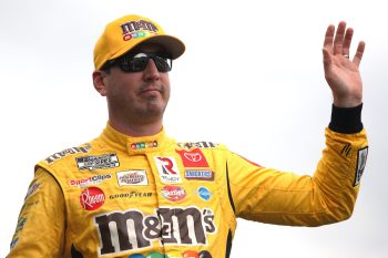 Kyle Busch waves to fans