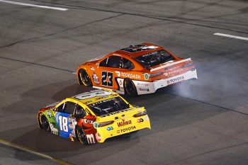 Kyle Busch and Bubba Wallace race