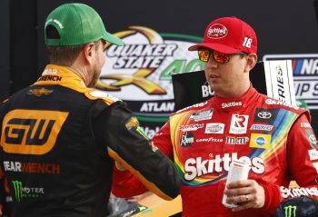 Kyle Busch congratulates Kurt Busch