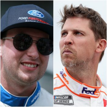 Denny Hamlin and Chase Briscoe wait on grid