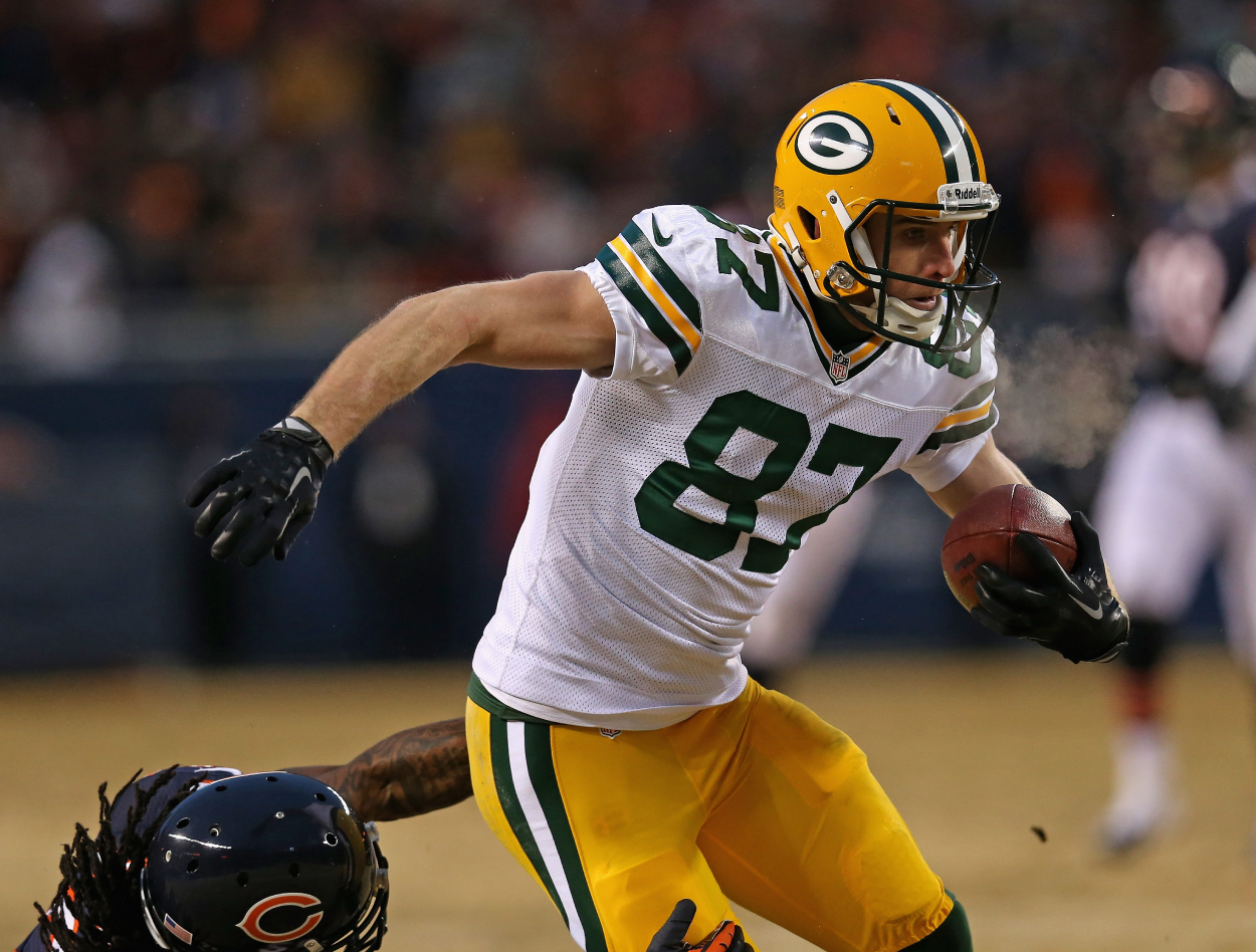 Green Bay Packers Jordy Nelson is taken down by Seattle Seahawks