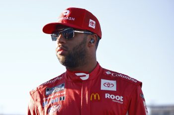 Bubba Wallace waits on grid