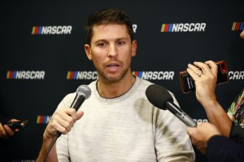 Denny Hamlin visits with media