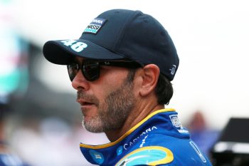 Jimmie Johnson, driver of the No. 48 Honda, prepares to drive during practice for the NTT IndyCar Series Big Machine Spiked Coolers Grand Prix at Indianapolis Motor Speedway on Aug. 13, 2021.