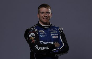 Cup Series driver Chris Buescher poses for a photo during NASCAR Production Days at Fox Sports Studios on Jan. 19, 2021, in Charlotte, North Carolina.