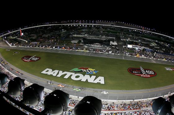 Overhead view of the Coca-Cola Zero 400 at Daytona International Speedway.