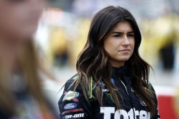 Hailie Deegan waits before race