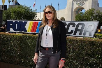 Caitlyn Jenner attends NASCAR's Busch Light Clash at the Los Angeles Coliseum on Feb. 6, 2022.