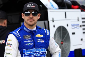 Daniel Hemric, driver of the No. 11 Chevrolet, looks on during qualifying for the NASCAR Xfinity Series race at Daytona International Speedway on Feb. 19, 2022.