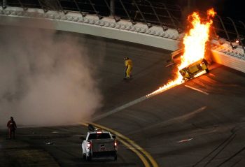 Juan Pablo Montoya hits jet dryer