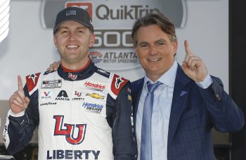 Jeff Gordon and William Byron celebrate win