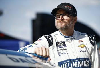 Dale Earnhardt Jr. looks on before practice