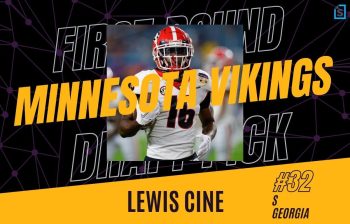Minnesota Vikings draft pick, S Lewis Cine, is the team's top pick in the 2021 NFL Draft.