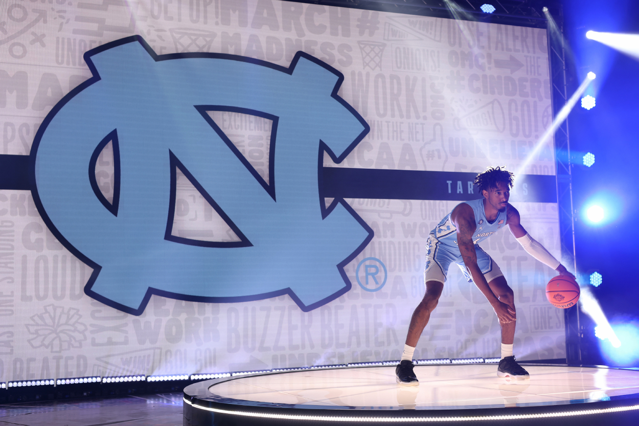 North Carolina Tar Heels player Leaky Black before the 2022 Final Four.