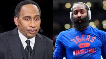 ESPN analyst Stephen A. Smith and Philadelphia 76ers star James Harden.