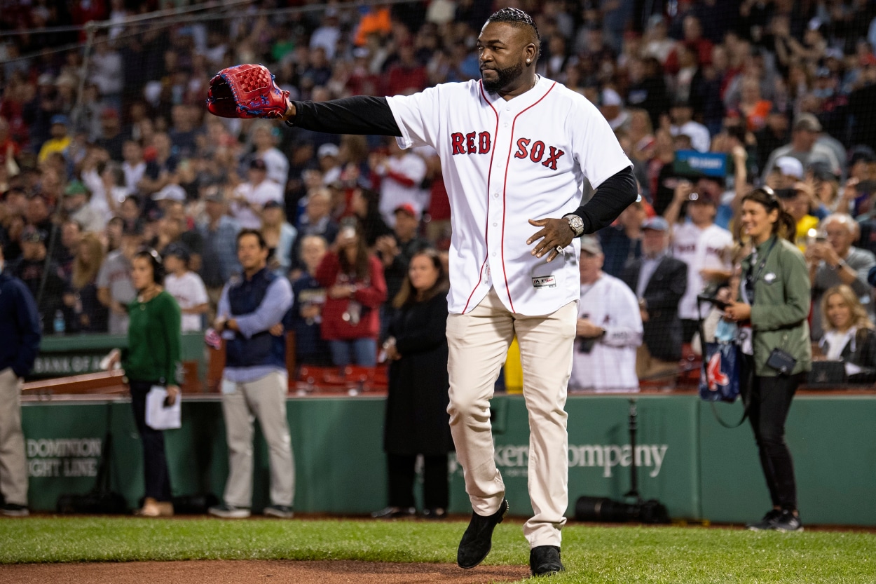 After missing Red Sox Hall of Fame induction, Manny Ramirez returns for  ceremonial first pitch with David Ortiz