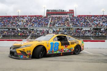 Kyle Busch car empty on pit road