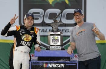 JR Motorsports celebration with Noah Gragson and Dale Earnhardt Jr.