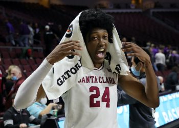 Jalen Williams celebrates after a victory.