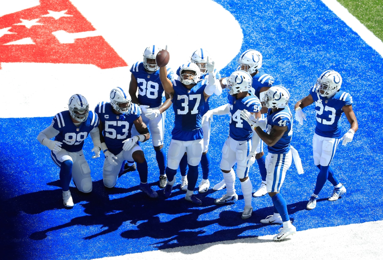 JACKSONVILLE, FL - SEPTEMBER 13: Indianapolis Colts Safety Khari Willis  (37) during the game between the Indianapolis Colts and the Jacksonville  Jaguars on September 13, 2020 at TIAA Bank Field in Jacksonville