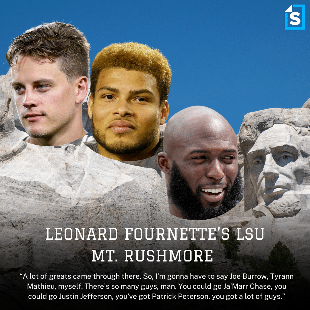 Joe Burrow, Tyrann Mathieu, Leonard Fournette Feature on Leonard  Fournette's LSU Mount Rushmore