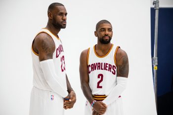 Former Cleveland Cavaliers stars LeBron James and Kyrie Irving.
