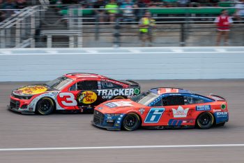 Brad Keselowski and Austin Dillon race