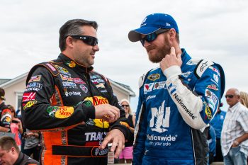 Dale Earnhardt Jr. and Tony Stewart on grid