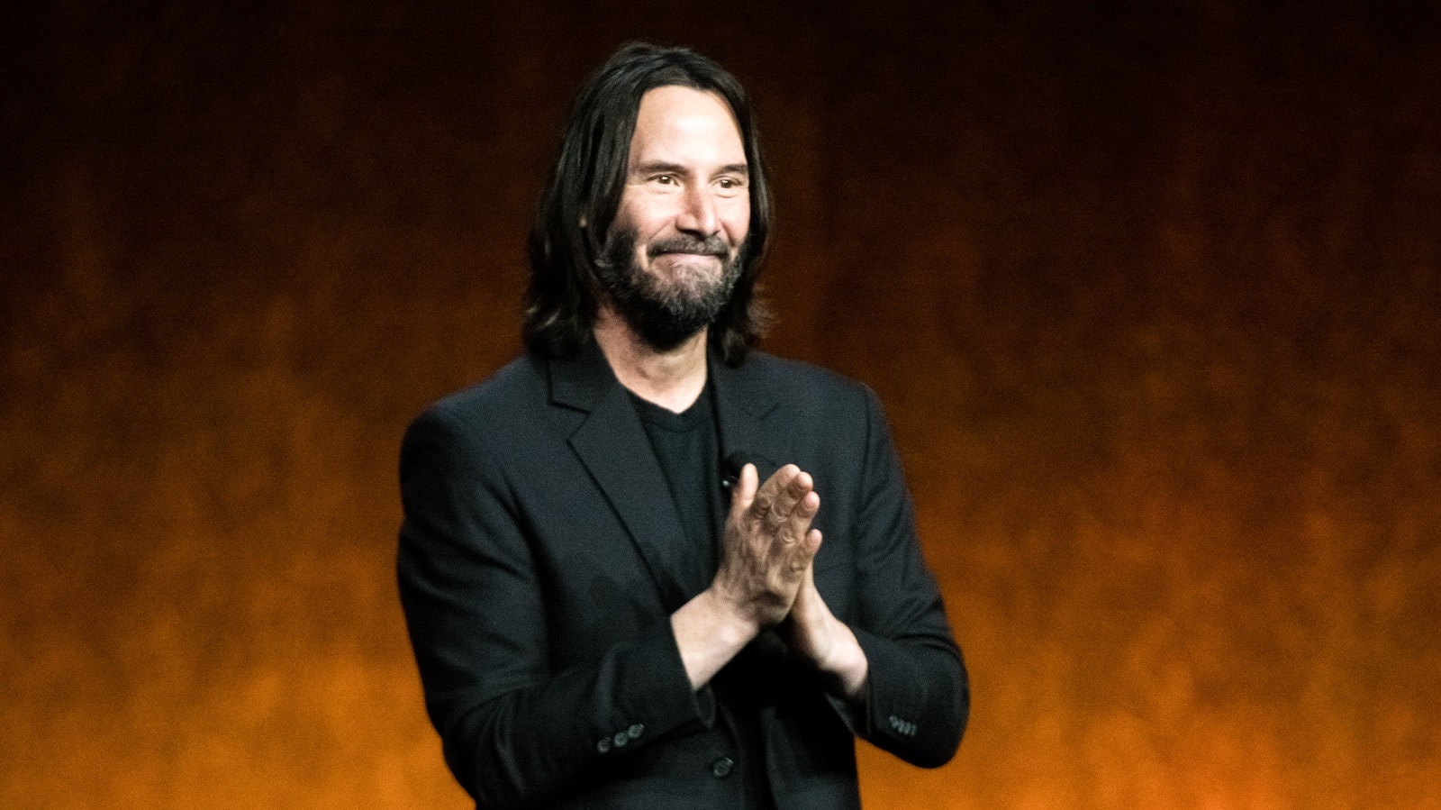 Actor Keanu Reeves presents the movie "John Wick: Chapter 4" during Lionsgate exclusive presentation at Caesars Palace during CinemaCon 2022. | Greg Doherty/Getty Images