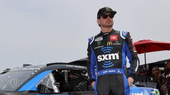 Kurt Busch waits on the grid during practice for the NASCAR Cup Series Ambetter 301 at New Hampshire Motor Speedway on July 16, 2022.