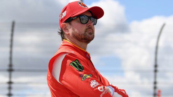 Kurt Busch looks on during qualifying for the NASCAR Cup Series Goodyear 400 at Darlington Raceway on May 7, 2022.