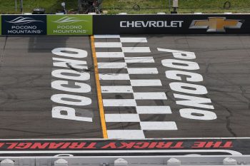 The Pocono Raceway start/finish line