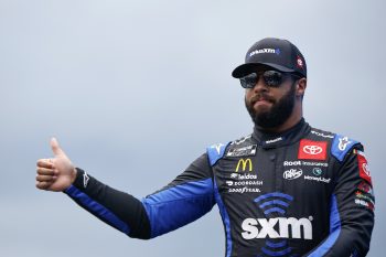 Bubba Wallace walks on stage