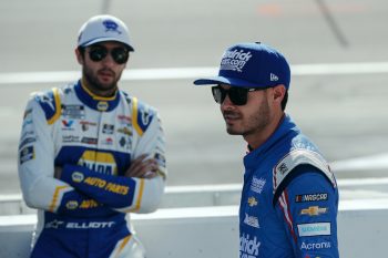 Chase Elliott and Kyle Larson before race