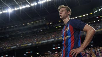 Frenkie de Jong of Barcelona during a 2022 friendly.