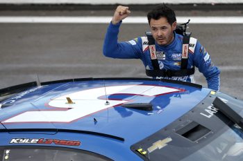 Kyle Larson celebrates