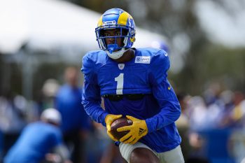 Allen Robinson runs with the ball during training camp.