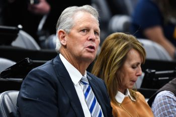 Utah Jazz CEO Danny Ainge looks on before a game against the LA Clippers.