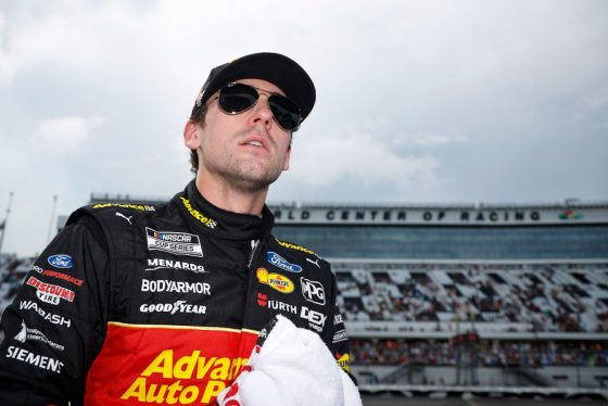 Ryan Blaney looks on at Daytona International Speedway.